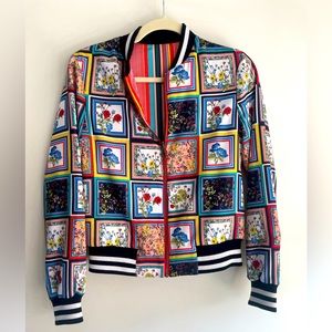 Alice + Olivia Lonnie Tile Reversible Bomber Jacket